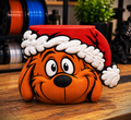 Finished Max candle holder featuring a dog in a Santa hat, shown as a preview for the digital 3MF download.